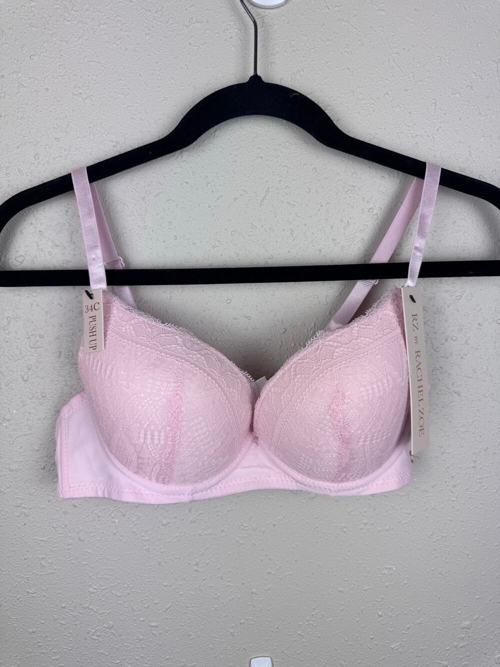 NWT Rachel Zoe Pink Push Up Bra 34C